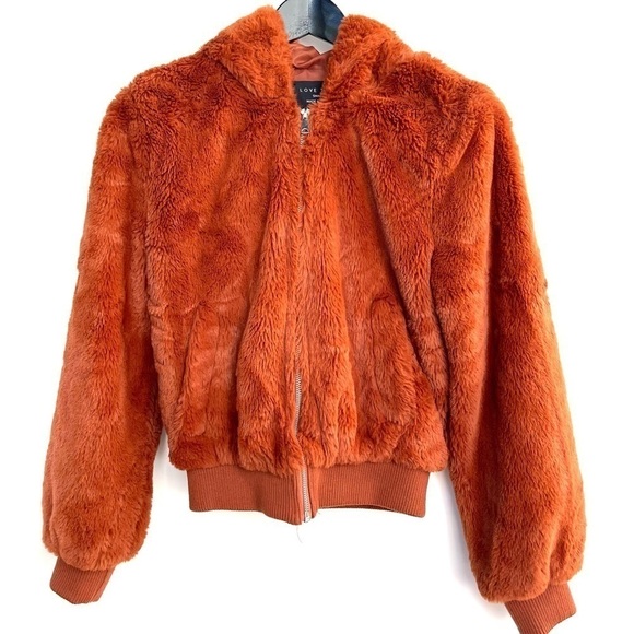 Love Tree Orange Teddy Jacket - Picture 1 of 7